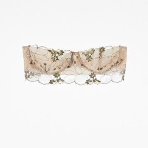 French Floral Embroidery Bandeau Bralette